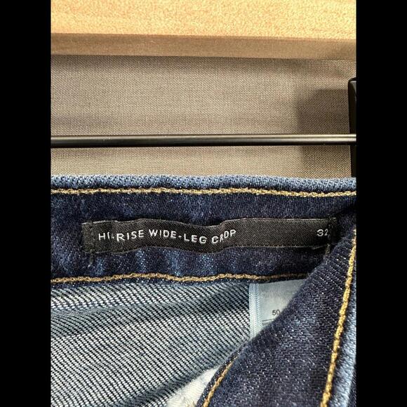 Banana Republic Womens Blue Denim Shorts Hi Rise Wide Leg Crop Size 32 - Picture 5 of 11